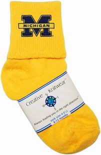Michigan Wolverines Split "M" Anklet Socks