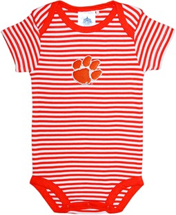 Clemson Tigers Newborn Infant Striped Bodysuit
