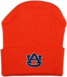 Auburn Tigers "AU" Newborn Baby Knit Cap