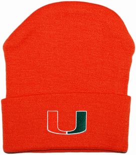 Miami Hurricanes Newborn Baby Knit Cap