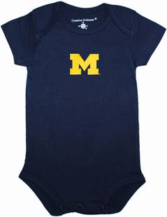 Michigan Wolverines Block M Newborn Infant Bodysuit