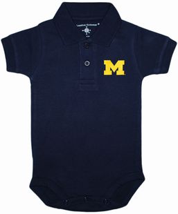 Michigan Wolverines Block M Polo Bodysuit