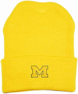 Michigan Wolverines Outlined Block "M" Newborn Baby Knit Cap