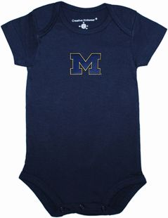 Michigan Wolverines Outlined Block "M" Newborn Infant Bodysuit