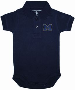 Michigan Wolverines Outlined Block "M" Polo Bodysuit