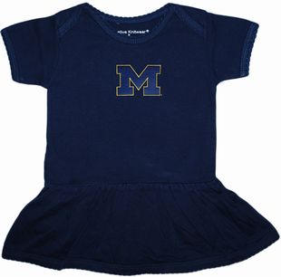 Michigan Wolverines Outlined Block "M" Picot Bodysuit Dress