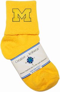 Michigan Wolverines Outlined Block "M" Anklet Socks