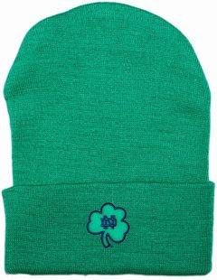 Notre Dame ND Shamrock Newborn Baby Knit Cap