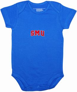 SMU Mustangs Word Mark Newborn Infant Bodysuit
