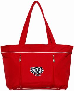 Wisconsin Bucky Badger Head Baby Diaper Bag with Changing Pad
