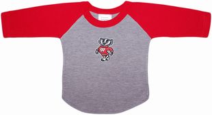 Wisconsin Bucky Badger Standing Baseball Shirt