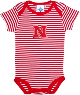 Nebraska Cornhuskers Block N Newborn Infant Striped Bodysuit