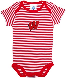 Wisconsin Badgers Newborn Infant Striped Bodysuit