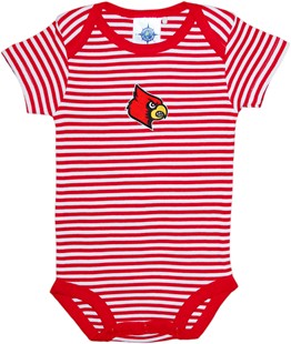 Louisville Cardinals Newborn Infant Striped Bodysuit