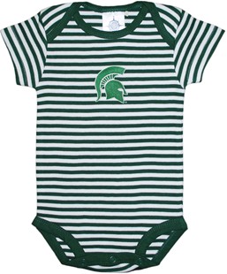 Michigan State Spartans Newborn Infant Striped Bodysuit