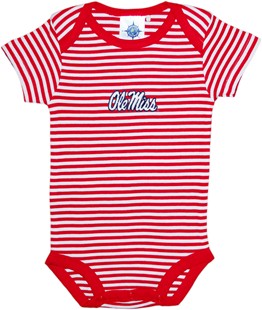 Ole Miss Rebels Newborn Infant Striped Bodysuit