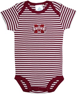 Mississippi State Bulldogs Newborn Infant Striped Bodysuit