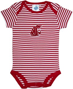 Washington State Cougars Newborn Infant Striped Bodysuit