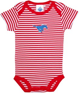 SMU Mustangs Newborn Infant Striped Bodysuit