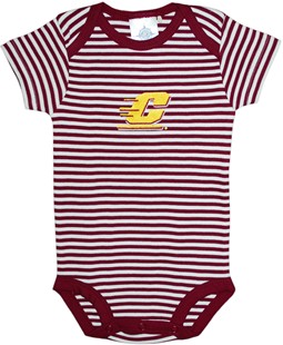 Central Michigan Chippewas Newborn Infant Striped Bodysuit