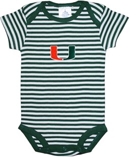 Miami Hurricanes Newborn Infant Striped Bodysuit