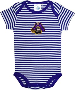 East Carolina Pirates Newborn Infant Striped Bodysuit