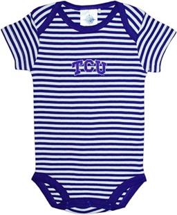 TCU Horned Frogs Newborn Infant Striped Bodysuit