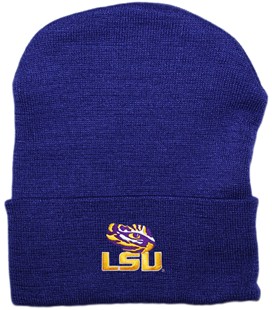 LSU Tigers Newborn Baby Knit Cap