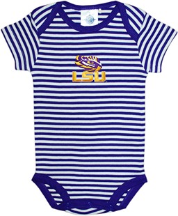 LSU Tigers Newborn Infant Striped Bodysuit