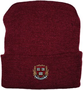 Harvard Crimson Veritas Shield with Wreath & Banner Newborn Baby Knit Cap